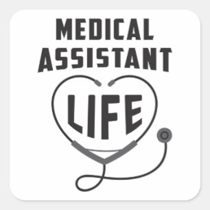 Sticker Carré Assistant Médicale Life Doctor Medicine Hospital