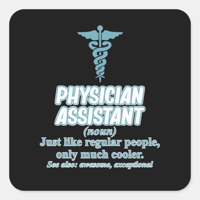 Sticker Carré Assistant physique PA Étudiants médicaux (Devant)