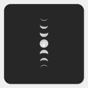 Sticker Carré Astronomie Cool des phases de la lune