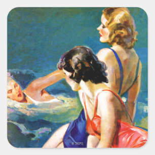 Sticker Carré At the Pool