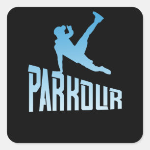 Sticker Carré Athlète à course libre Parkour Freerunner