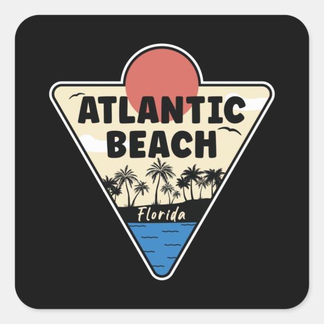 Sticker Carré Atlantic Beach Florida Seashore (Devant)