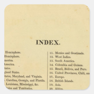 Sticker Carré Atlas américain de l'école de Grigg