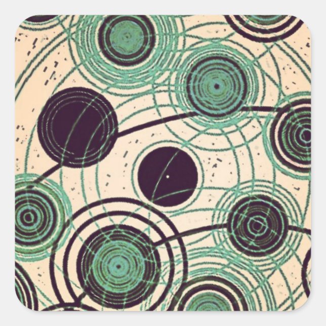 Sticker Carré atomes et électrons de yaie (Devant)