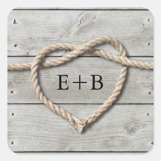 Sticker Carré Attache l'autocollant du noeud (Devant)