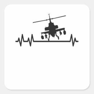 Sticker Carré Attaque Hélicoptère Pilote de combat pouls