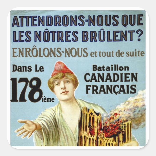 Sticker Carré Attendrons-Nous Que Les Notre-Brulent (Devant)