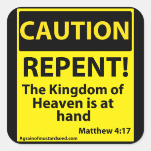 Sticker Carré Attention