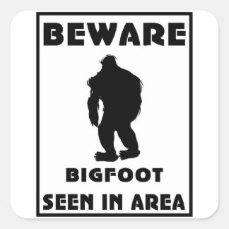 Sticker Carré Attention à l'affiche BigFoot