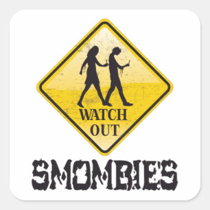 Sticker Carré Attention aux mombies