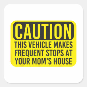 Sticker Carré Attention Ce Véhicule Fait Des Arrêts Fréquents À