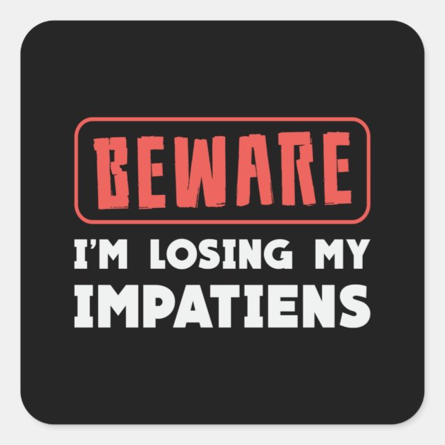 Sticker Carré Attention, je perds mon jardin paysager pour Impat (Devant)