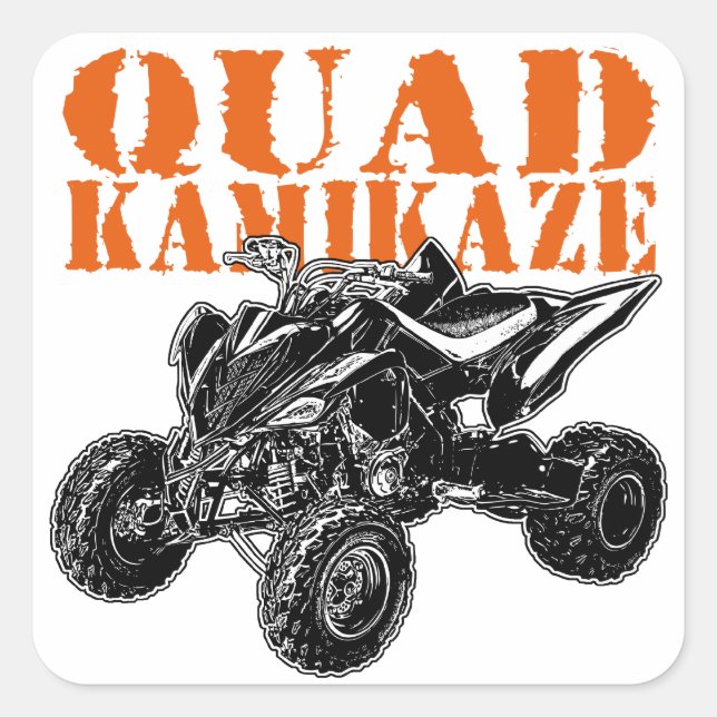 Sticker Carré ATV Quad Kamikaze (Devant)