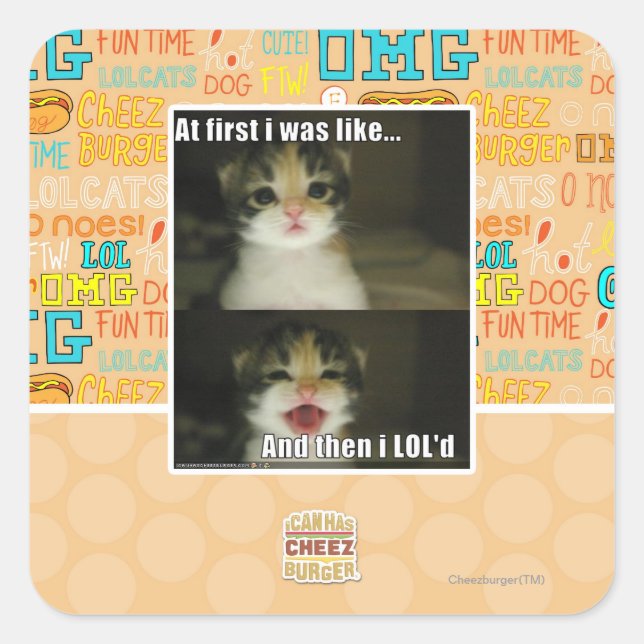 Sticker Carré Au début, j'étais comme (Devant)