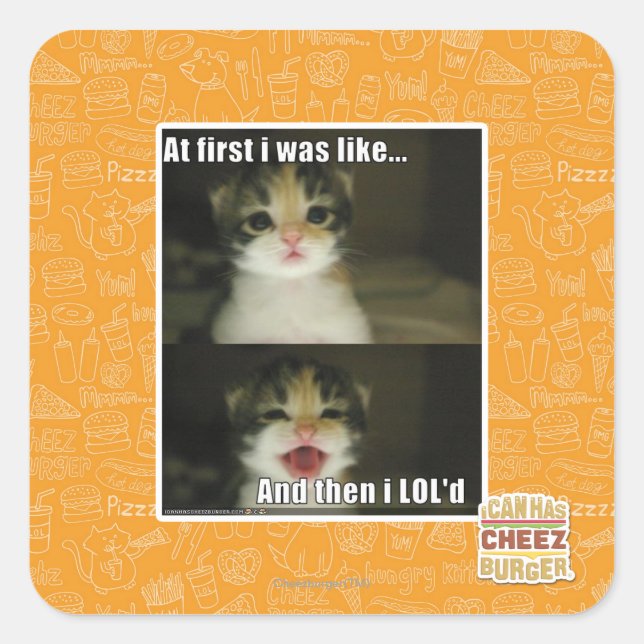 Sticker Carré Au début, j'étais comme (Devant)