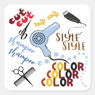 Sticker Carré Au Salon Des Cheveux