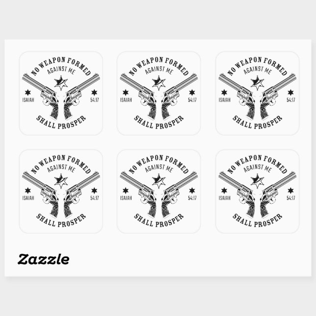 Sticker Carré Aucune Arme Formée Contre Moi - Ésaïe 54:17 Protég (Feuille)