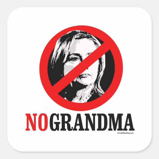 STICKER CARRÉ AUCUNE GRANDMA HILLARY (Devant)