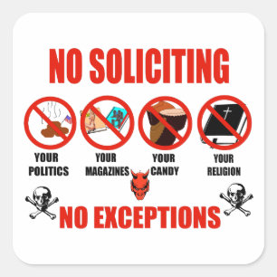 Sticker Carré Aucune sollicitation