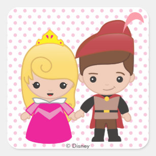 Sticker Carré Aurora et Philip Emoji