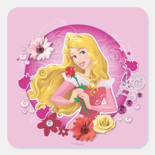 Sticker Carré Aurora - Princesse gracieuse (Devant)