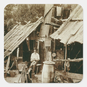 Sticker Carré Australian prospector, c.1880s (sepia photo)
