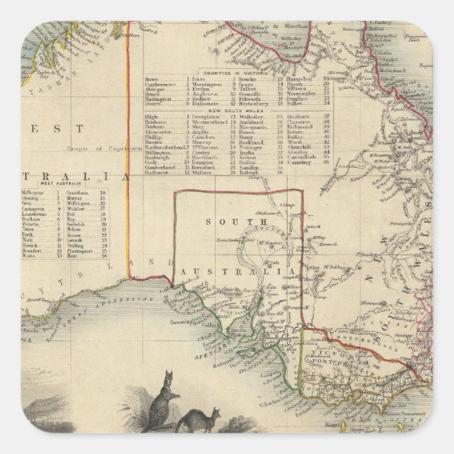 Sticker Carré Australie 5 (Devant)