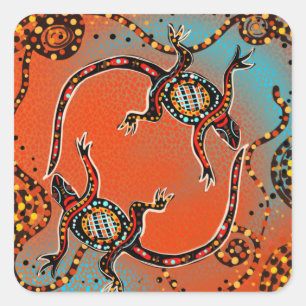 STICKER CARRÉ AUSTRALIE ART       
