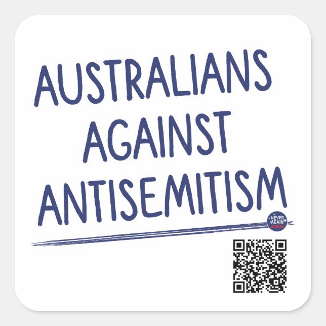 Sticker Carré Australiens contre l'antisémitisme - Fiche techniq (Devant)