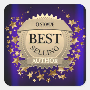 Sticker Carré Auteur best-seller personnalisé Violet