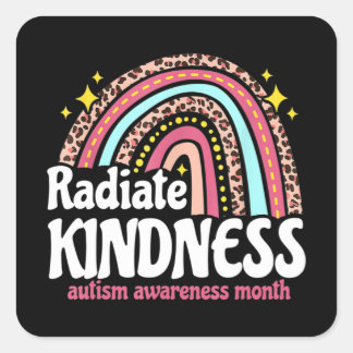 Sticker Carré Autism Awareness special ed teacher radiate kindne