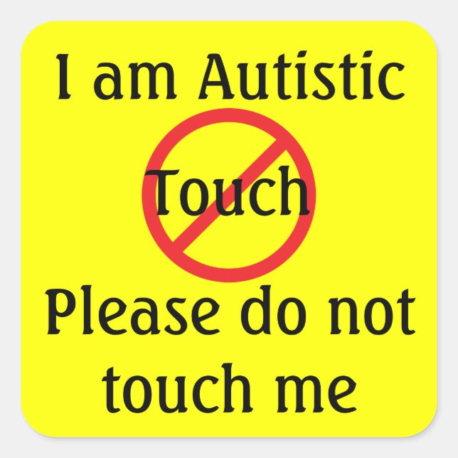 Sticker Carré Autisme Pas Toucher Médicale Alert Gear (Devant)