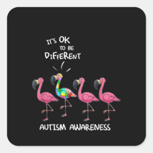 Sticker Carré Autiste Ça va être un casse-tête de Flamant ro