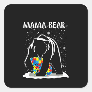 Sticker Carré Autiste   Mama Oear Autisme Puzzle Pièce Snowflake