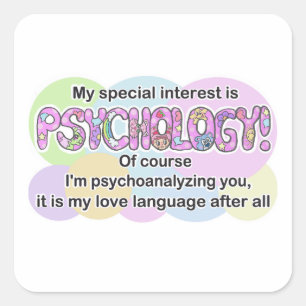 Sticker Carré Autocollant, Langage de l'amour en psychologie (TD