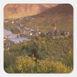 Sticker Carré Automne à Cochem, Rheinland Pfalz, Allemagne