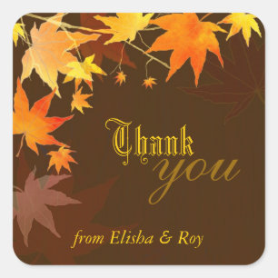 Sticker Carré Automne Bliss Maple Mariage Merci