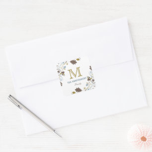 Sticker Carré Automne Russe / Feuilles Automne Thanksgiving Holi