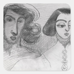 Sticker Carré Autoportrait avec George Sand