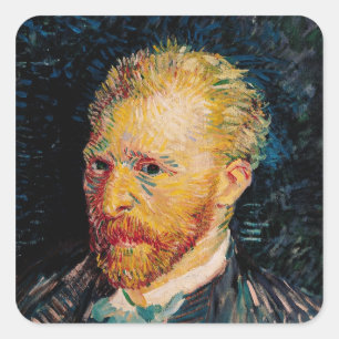Sticker Carré Autoportrait de Vincent van Gogh  , 1887