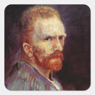 Sticker Carré Autoportrait de Vincent van Gogh, Beaux-arts vinta