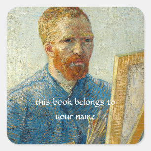 Sticker Carré Autoportrait en peintre de Vincent Van Gogh