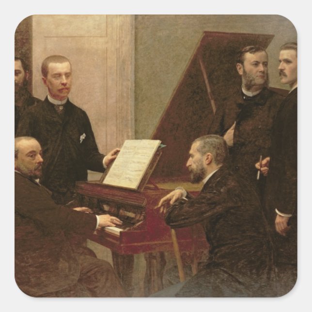 Sticker Carré Autour du piano, 1885 (Devant)