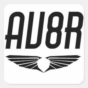 Sticker Carré AV8R - Aviateurs et conception d'aile de pilotes