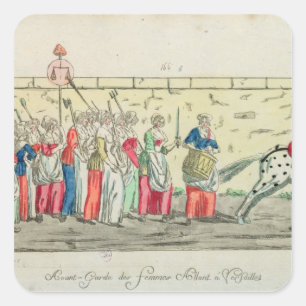 Sticker Carré Avant-garde des femmes allant à