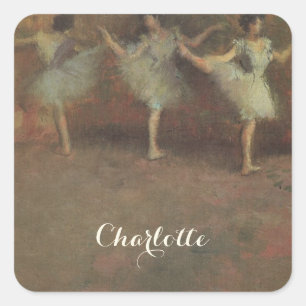 Sticker Carré Avant le ballet par Edgar Degas, Beaux-arts vintag
