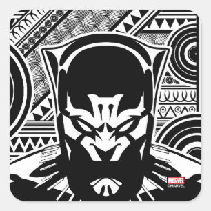 Sticker Carré Avengers   Black Panther Tribal Face Art