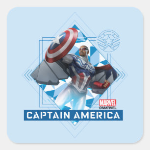 Sticker Carré Avengers   Captain America Sam Wilson Diamond Art