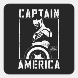 Sticker Carré Avengers   Captain America Sam Wilson Pochoir Art