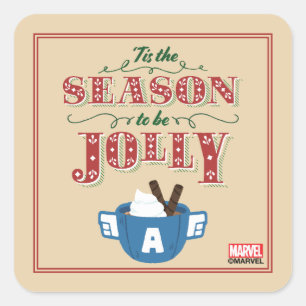 Sticker Carré Avengers Classics  Captain America 'Tis The Season